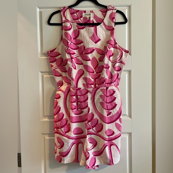 Porridge Pants - Anthro: Porridge Pink Flower Cut Out Back Short Romper Size 8